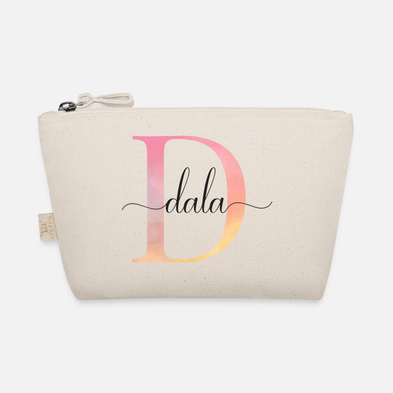 D | Monogram | Name | DalaWatercolor Organic Pouch