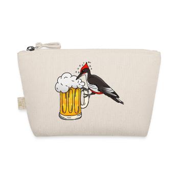 Specht mit Bierkrug  - Bio-Täschchen - Natur - Vorne