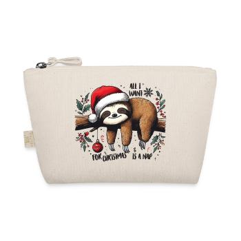 Sloth All I want for Christmas is a nap - Organic Pouch - nature - Front