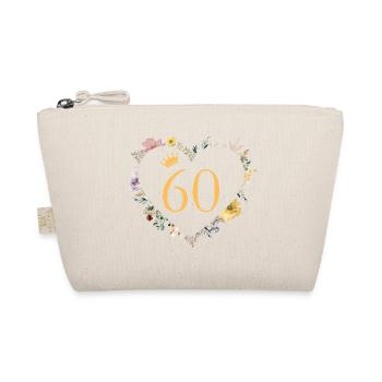Numéro 60, fleurs coeur, personnalisable - Trousse biologique - nature - Devant