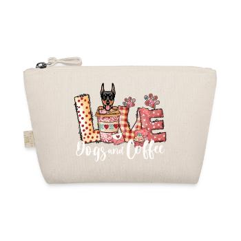 Doberman Dog Coffee Lover Valentines Day - Organic Pouch - nature - Front