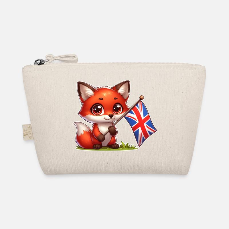 Renard mignon avec le drapeau du Royaume-Uni Trousse biologique