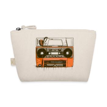 Retro Kassette T-Shirt Ghettoblaster Musik 80er - Bio-Täschchen - Natur - Vorne