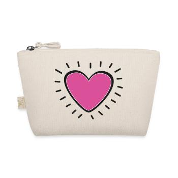 The shining heart full of joie de vivre in pink - Organic Pouch - nature - Front