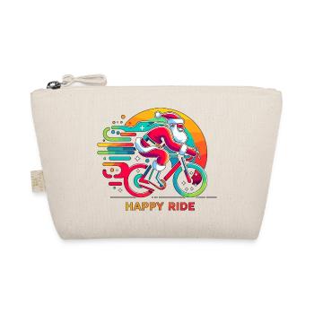 Vibrant Santa Cycling Illustration - Organic Pouch - nature - Front