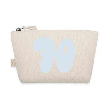 Number 70 pastel blue - Organic Pouch - nature - Front