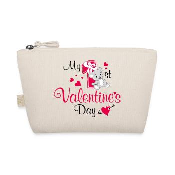 My first Valentine's day. Cute design - Organic Pouch - nature - Front