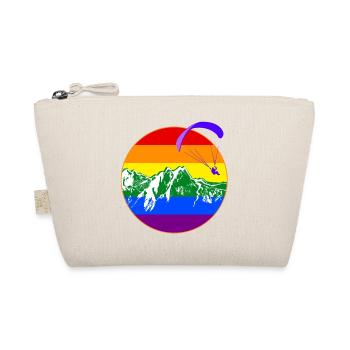 pride flag paraglider Gleitschirm Regenbogen - Bio-Täschchen - Natur - Vorne