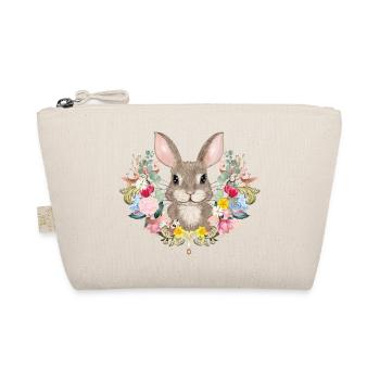 Spring wreath with rabbit as Easter bunny - Organic Pouch - nature - Front