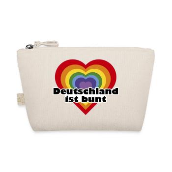 Deutschland ist bunt Herz in Regenbogen Farben - Bio-Täschchen - Natur - Vorne