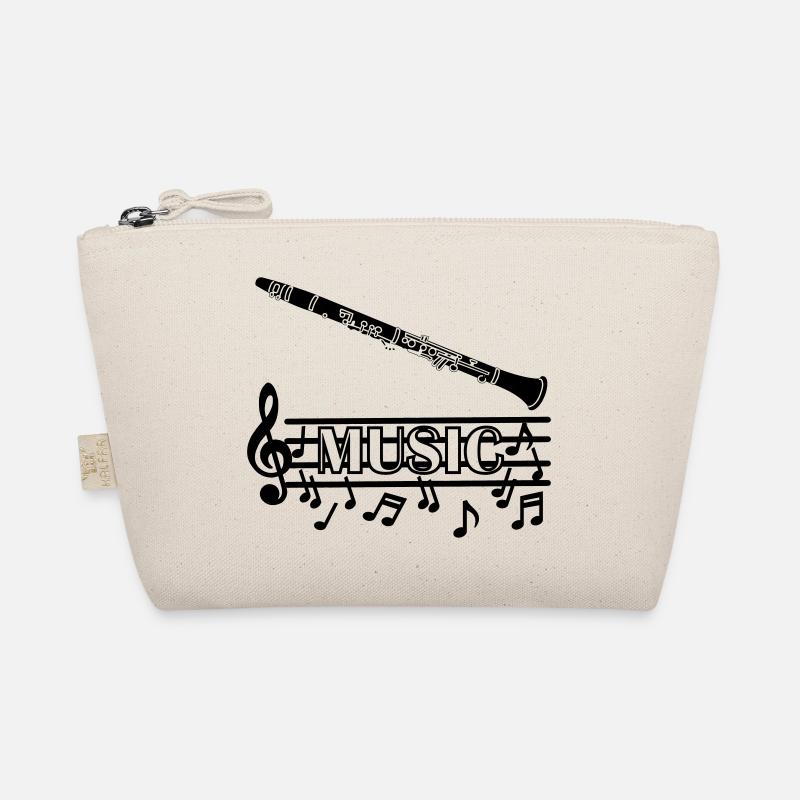 Clarinet wind instrument with musical tones underneath Organic Pouch
