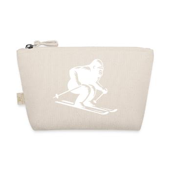 Affe Gorilla Schimpanse Ski Silhouette Design - Bio-Täschchen - Natur - Vorne
