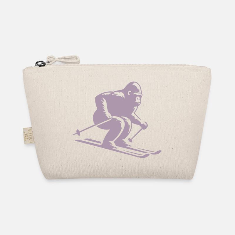 Singe Gorille Chimpanzé Ski Silhouette Design Trousse biologique