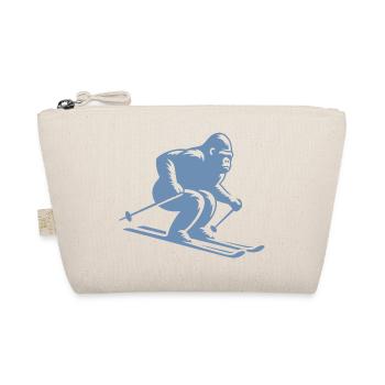 Affe Gorilla Schimpanse Ski Silhouette Design - Bio-Täschchen - Natur - Vorne