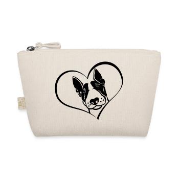Miniature Bull Terrier in the Heart - Organic Pouch - nature - Front