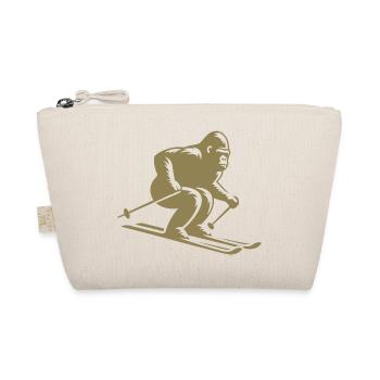 Affe Gorilla Schimpanse Ski Silhouette Design - Bio-Täschchen - Natur - Vorne