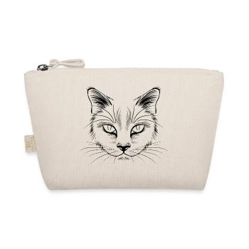 Cat, Cat Motif, Cat Face - Organic Pouch - nature - Front