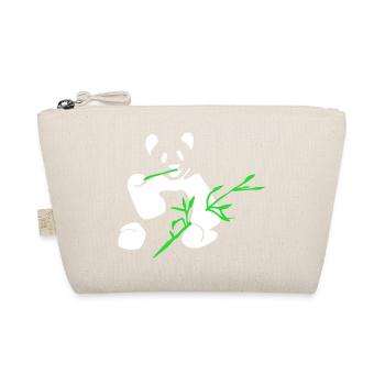 Panda with bamboo - Organic Pouch - nature - Front