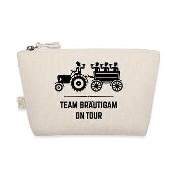 Team Bräutigam On Tour Mit Trecker (JGA / Black) - Bio-Täschchen - Natur - Vorne