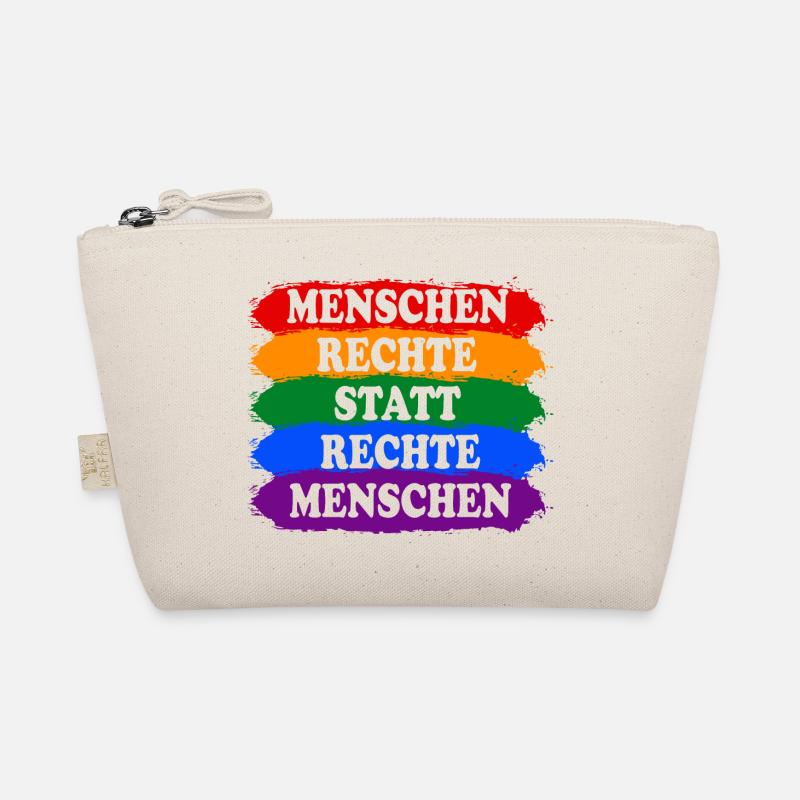 Menschenrechte statt rechte Menschen Regenbogen - Bio-Täschchen - Natur