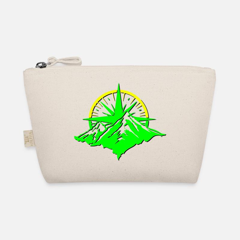 Compass With Mountain Silhouette Bio-Täschchen