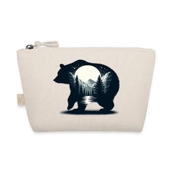 Bears Silhouette Wilderness Full Moon Night - Organic Pouch - nature - Front