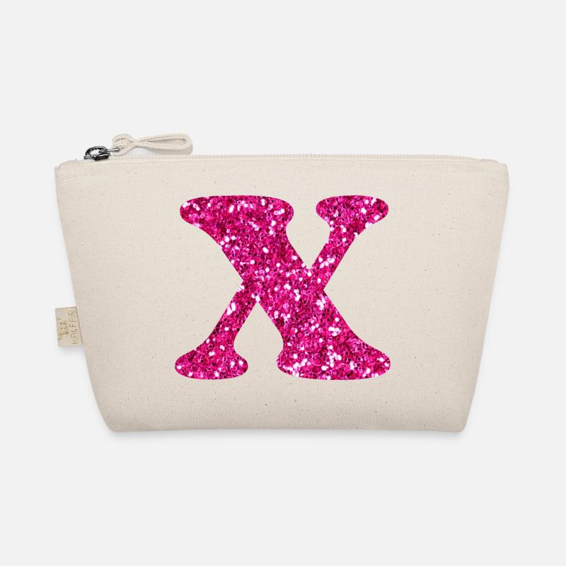 Glitzer Pink x Buchstabe x Bio-Täschchen