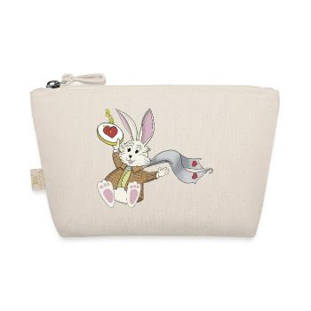 Late Again Clock Rabbit - Organic Pouch - nature - Front