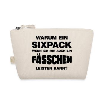 Warum ein Sixpack lustige Bierbauch Sprüche - Bio-Täschchen - Natur - Vorne