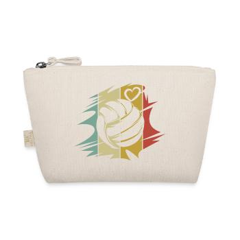 retro volleyball Liebe Herz Symbol vintage Farben - Bio-Täschchen - Natur - Vorne