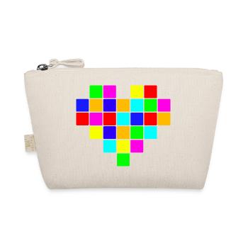 Buntes Herz Regenbogen - Bio-Täschchen - Natur - Vorne