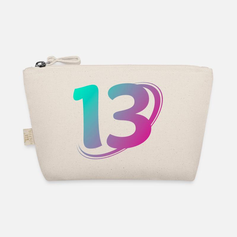 Number 13 multicolor Organic Pouch