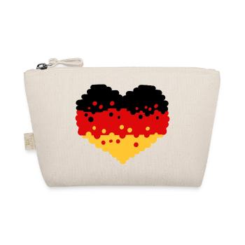 Deutschland Herz Flagge - Bio-Täschchen - Natur - Vorne