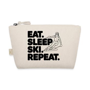 Ski Sign with Inspirational Text - Organic Pouch - nature - Front