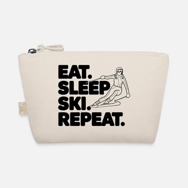 Ski Sign with Inspirational Text Organic Pouch