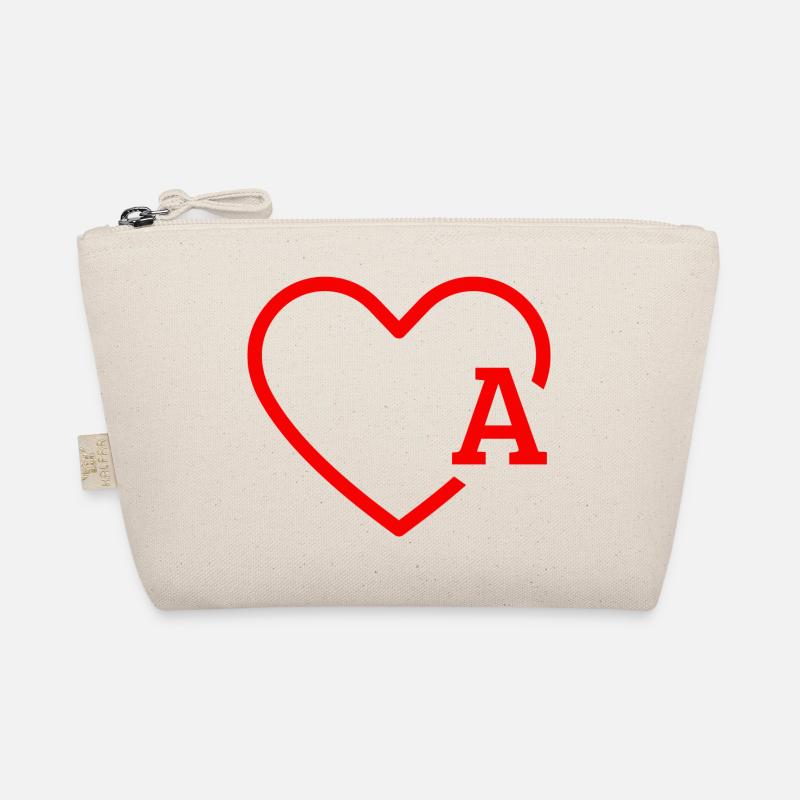 Roter Herz-Buchstabe Bio-Täschchen