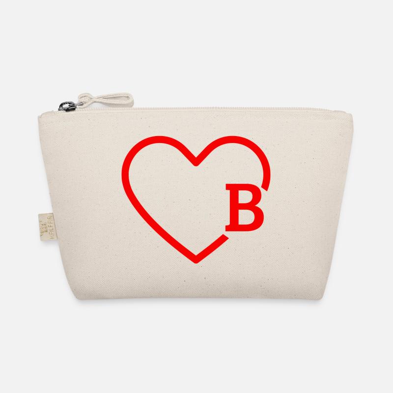 Letter B Red Heart Organic Pouch