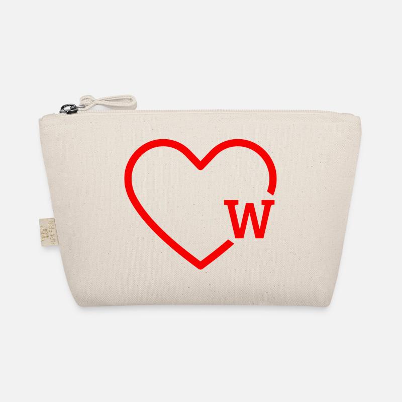 Buchstabe w Rotes Herz Bio-Täschchen