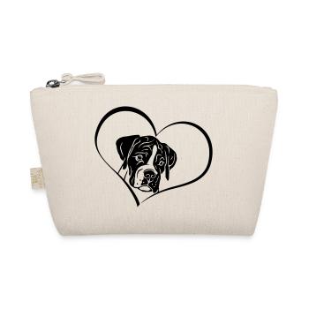 Boxer puppy in the heart - Organic Pouch - nature - Front