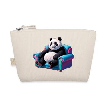 Cooler Panda auf der Couch - Bio-Täschchen - Natur - Vorne