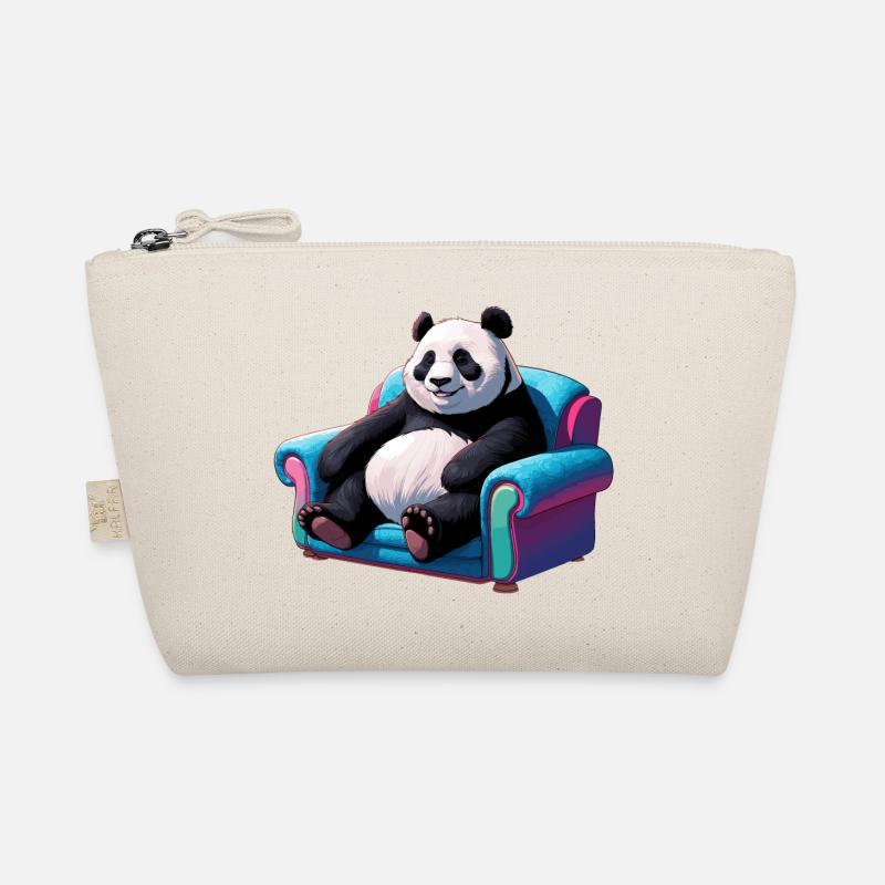 Cooler Panda auf der Couch Bio-Täschchen