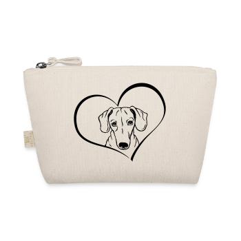 Dachshund in the heart - Organic Pouch - nature - Front