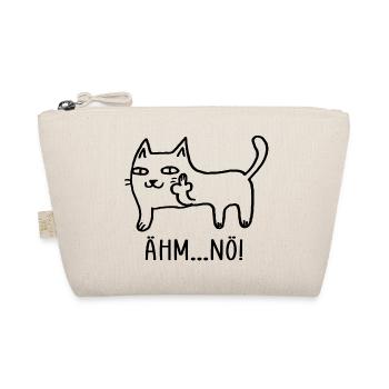 Nö Katze Mittelfinger Humor - Bio-Täschchen - Natur - Vorne