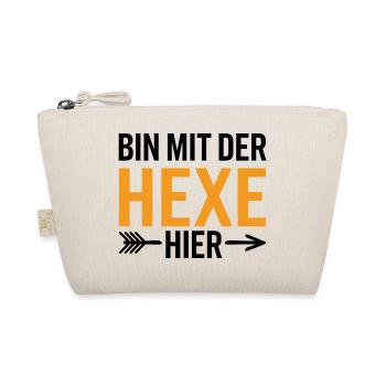 Bin mit der Hexe Funny Halloween - Bio-Täschchen - Natur - Vorne