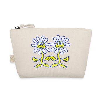Two Flowers Team Friends Couple 2 Holding Hands - Organic Pouch - nature - Front