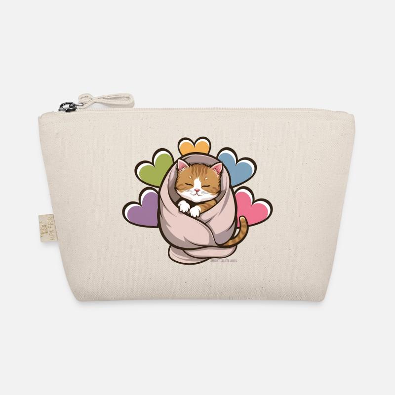 Kuscheliges Kätzchen unter Decke Bio-Täschchen