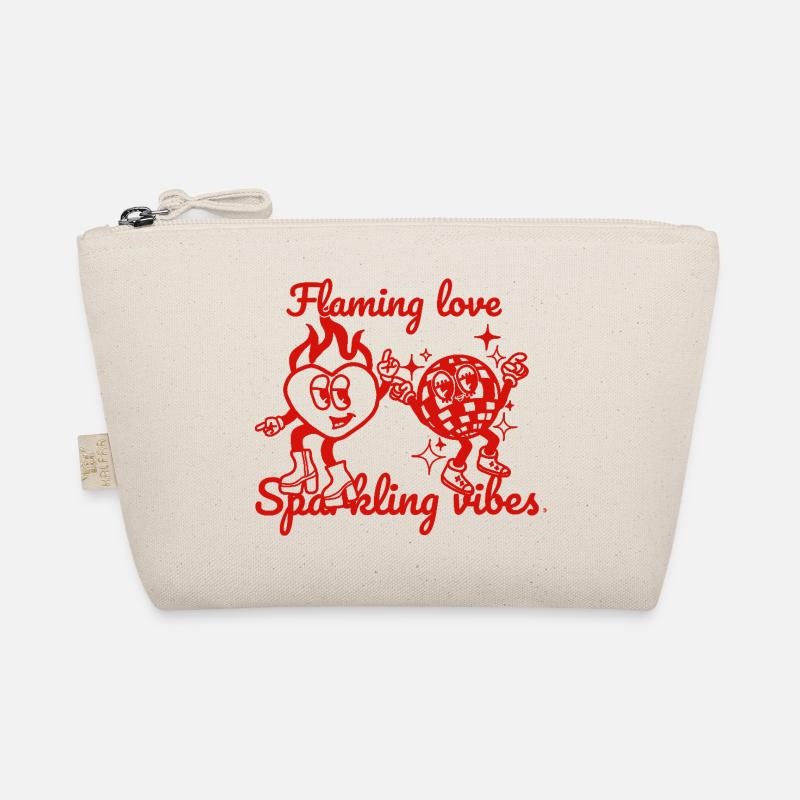 Flaming Love & sparkling vibes - design rétro sain Trousse biologique