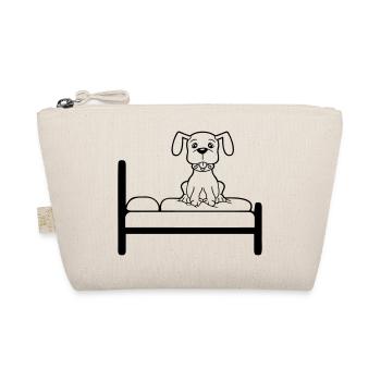Dog On Bed Relaxed Sleeping Bedroom Cute - Organic Pouch - nature - Front