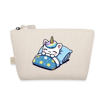 Unicorn Sleeping In Bed At Night Time - Bio-Täschchen - Natur - Vorne