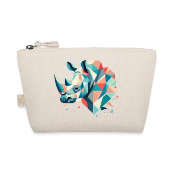 Abstract Rhinoceros – Geometric Strength - Organic Pouch - nature - Front
